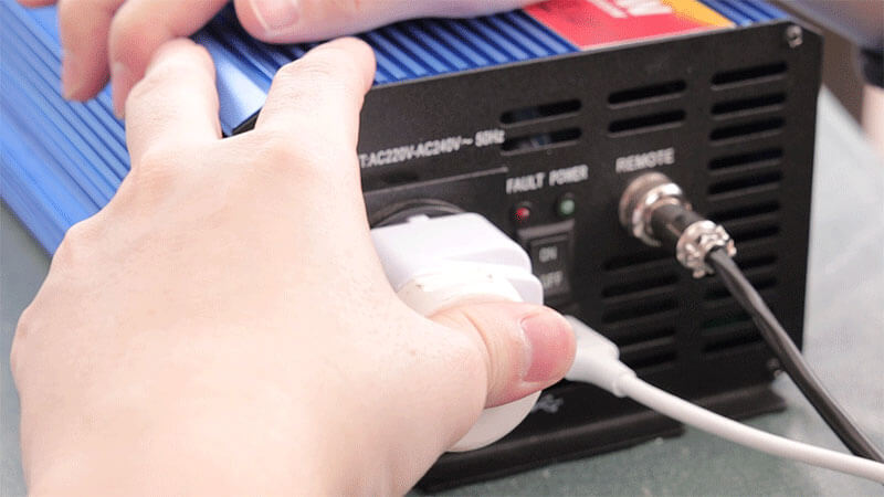 Should inverter be on when plugged into shore power